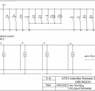 Tủ MDB- ATS KyUng Dong 600A- PLC Siemens LOGO 230RCE